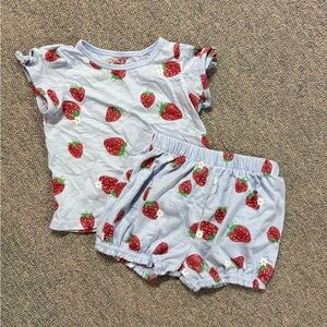 First Impressions Blue Strawberry Baby Set